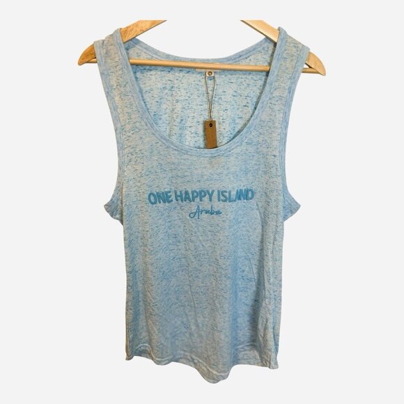 Treasure Cove Aruba Tank Top Size 2XL (slim Fit) Blue Vacation Travel NWT - Picture 1 of 6